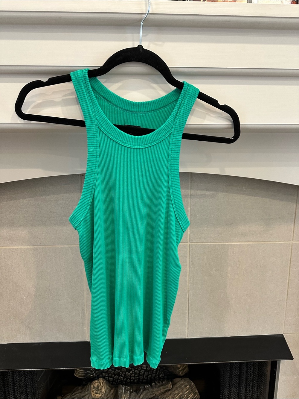 WSLY Ribbed Tank Top - Teal